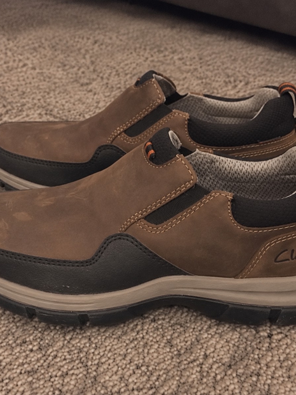 Clarks Brown and Black Slip-On Men's Casual Shoes
